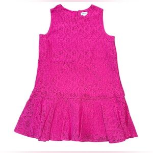 Gymboree | Girls Fuchsia Flower Laced Dress | Size Medium 7/8 | EUC